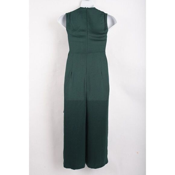 Zara Womens Satin Effect Jumpsuit M Green 1971/171 NWT - Picture 4 of 5